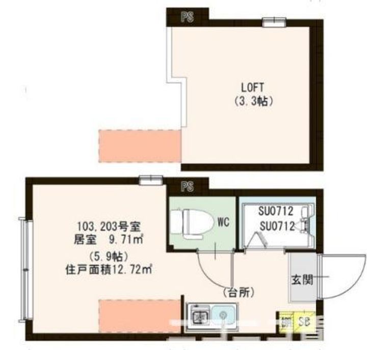 東京都荒川区町屋3(アパート)の賃貸物件の間取り