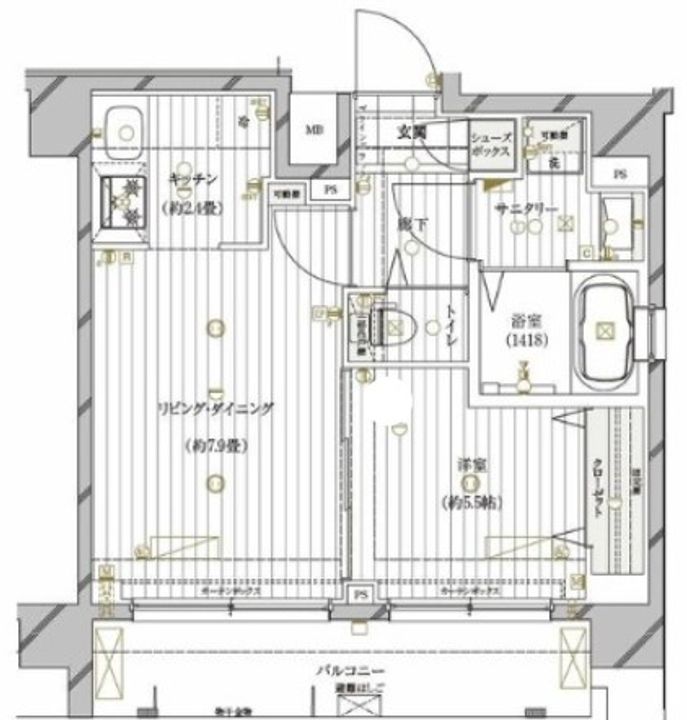 東京都中野区野方1の賃貸マンションの間取り