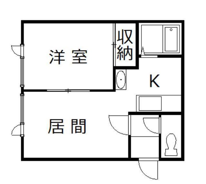 北海道旭川市南二条通26(アパート)の賃貸物件の間取り