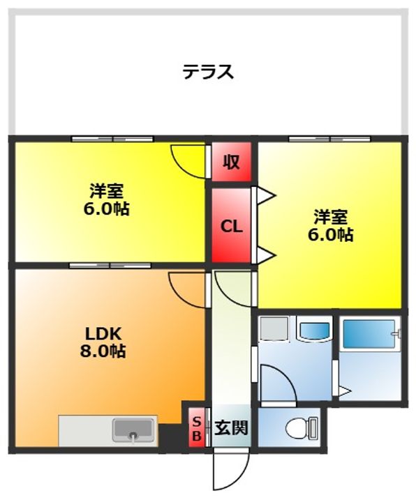 大阪府大阪市東淀川区豊里5(マンション)の賃貸物件の間取り