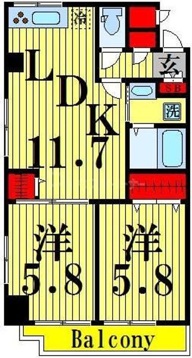 第一スカイハイツ足立の間取り
