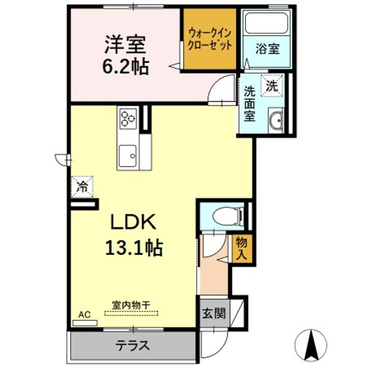 島根県松江市浜乃木4(アパート)の賃貸物件の間取り