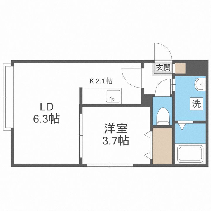 エル・ジェム月寒東の間取り