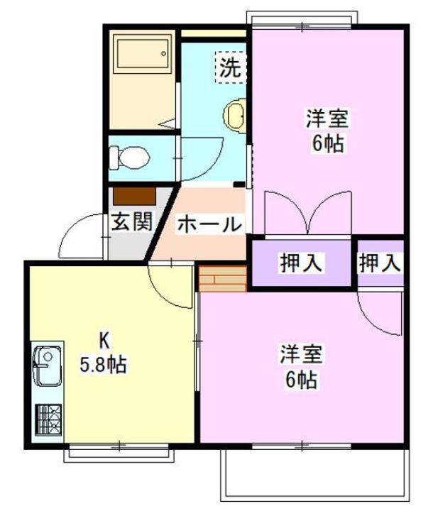 フローラルまなかAの間取り