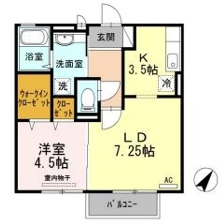 岡山県倉敷市福田町浦田(アパート)の賃貸物件の間取り