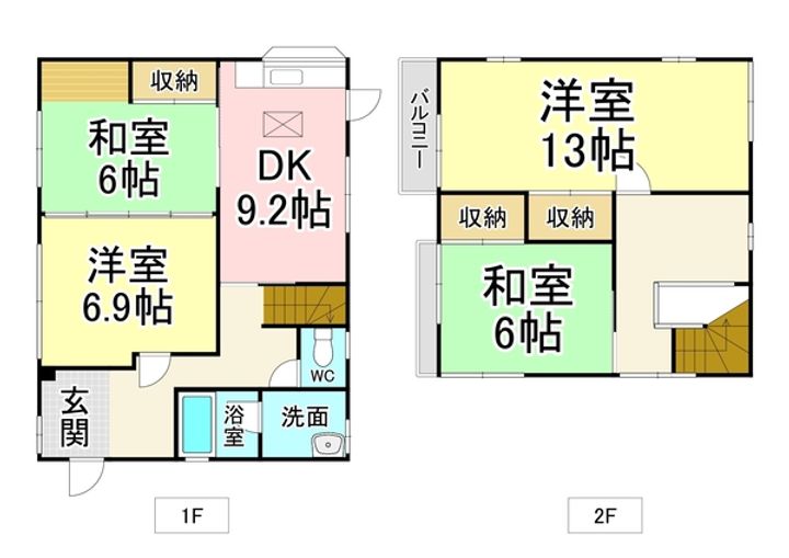 福岡県北九州市小倉北区新高田1(一戸建)の賃貸物件の間取り