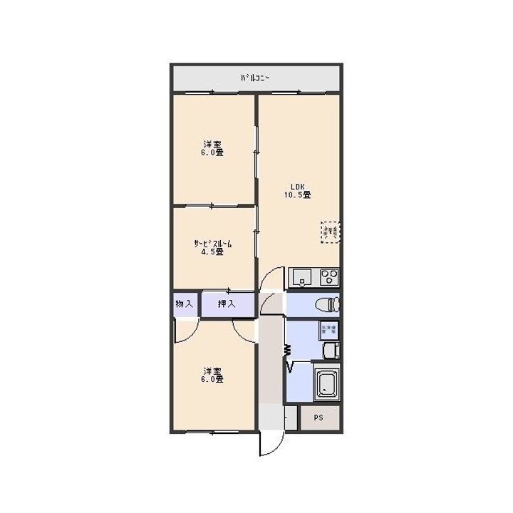 群馬県伊勢崎市宮前町(マンション)の賃貸物件の間取り
