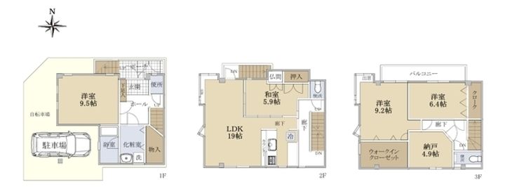 広島県広島市中区江波二本松1(一戸建)の賃貸物件の間取り