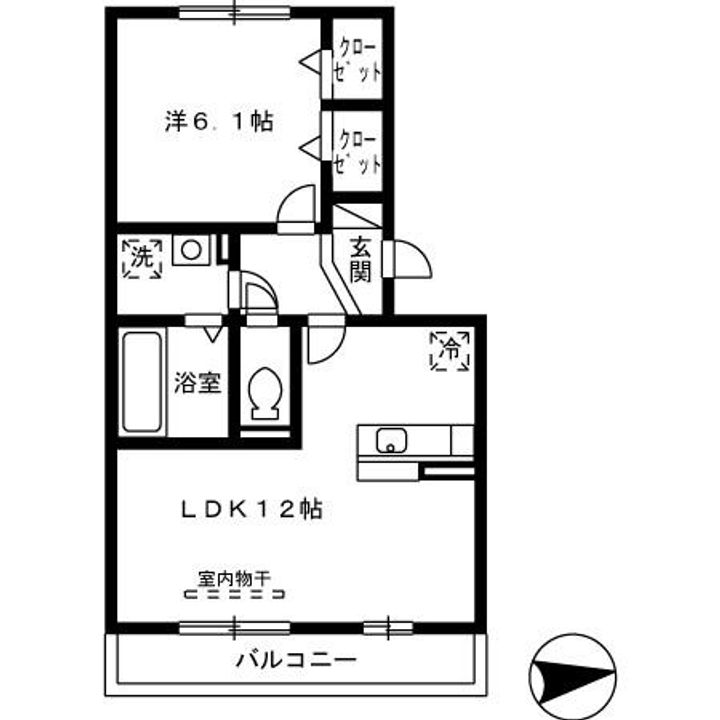 熊本県熊本市西区新土河原2(アパート)の賃貸物件の間取り