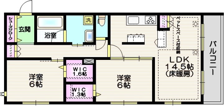 埼玉県さいたま市北区日進町2(マンション)の賃貸物件の間取り