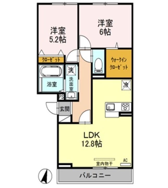 新潟県新潟市中央区新和2(アパート)の賃貸物件の間取り
