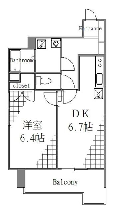 東京都墨田区亀沢1(マンション)の賃貸物件の間取り