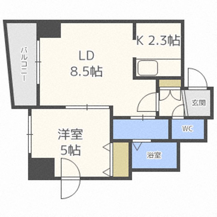 北海道札幌市中央区南六条西26(マンション)の賃貸物件の間取り