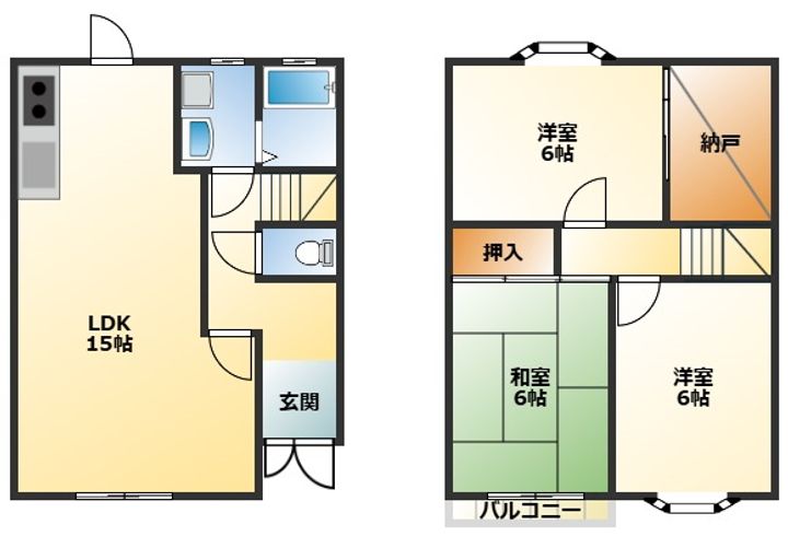 大阪府茨木市若園町(一戸建)の賃貸物件の間取り