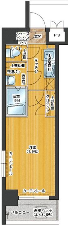 福岡県福岡市博多区下呉服町(マンション)の賃貸物件の間取り