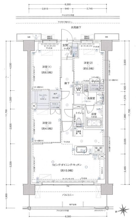 ザ・レーベン金沢大手門Galleria Granの間取り