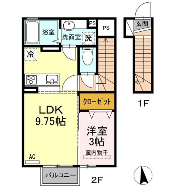 福島県いわき市小名浜野田字田中(アパート)の賃貸物件の間取り
