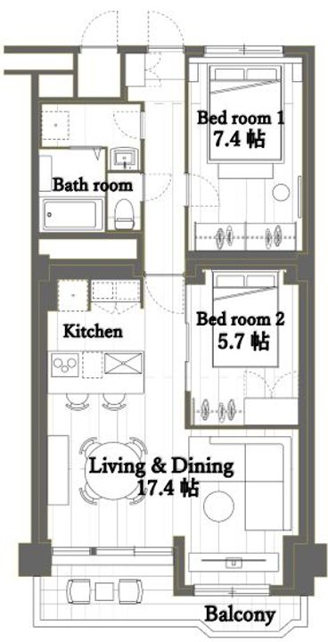 中目黒ハイツの間取り