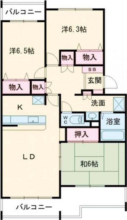大阪府枚方市東香里1(マンション)の賃貸物件の間取り