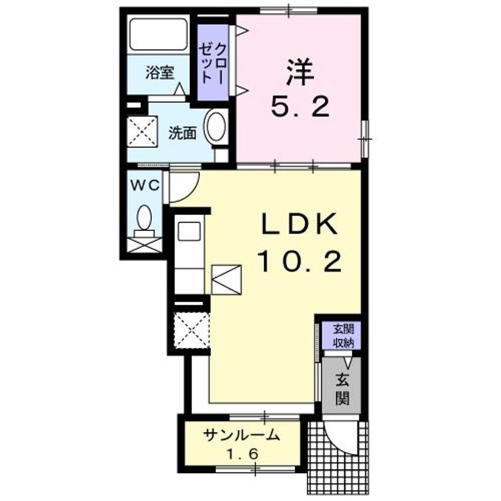 埼玉県比企郡吉見町大字久保田(アパート)の賃貸物件の間取り