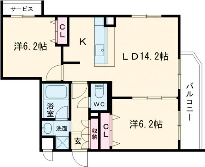 グランシュ長岡京の間取り