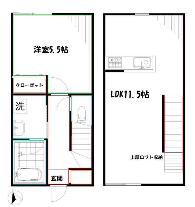 東京都三鷹市上連雀8(一戸建)の賃貸物件の間取り