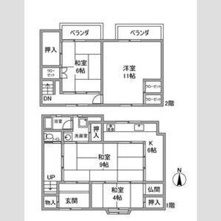 京都府京都市中京区姉大宮町東側(一戸建)の賃貸物件の間取り