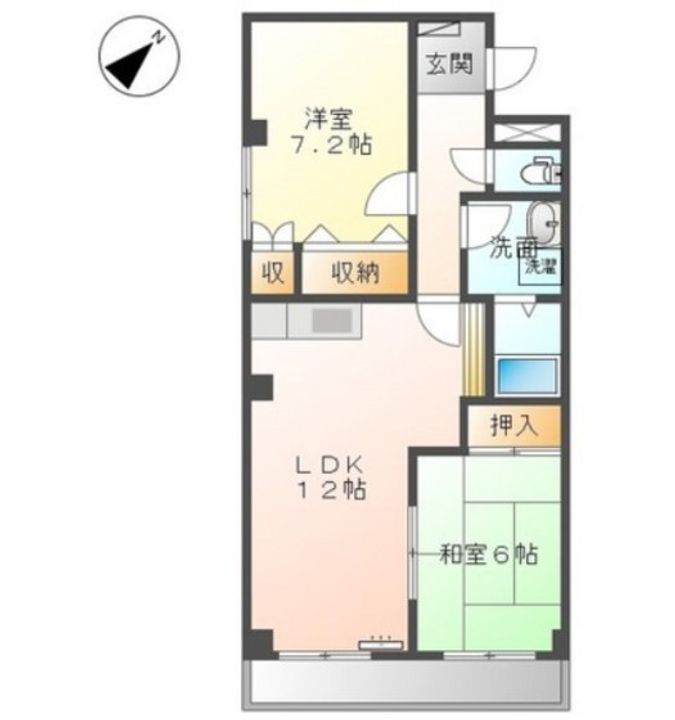 岡山県岡山市南区大福(マンション)の賃貸物件の間取り