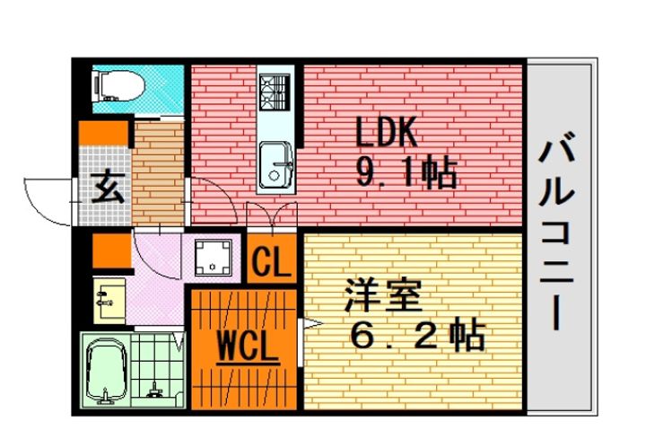 広島県広島市安佐南区西原4の賃貸アパートの間取り