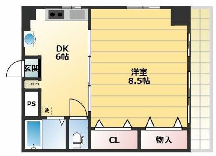 津賀マンションの間取り