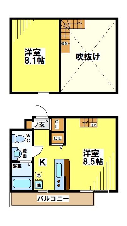 東京都世田谷区粕谷3(マンション)の賃貸物件の間取り