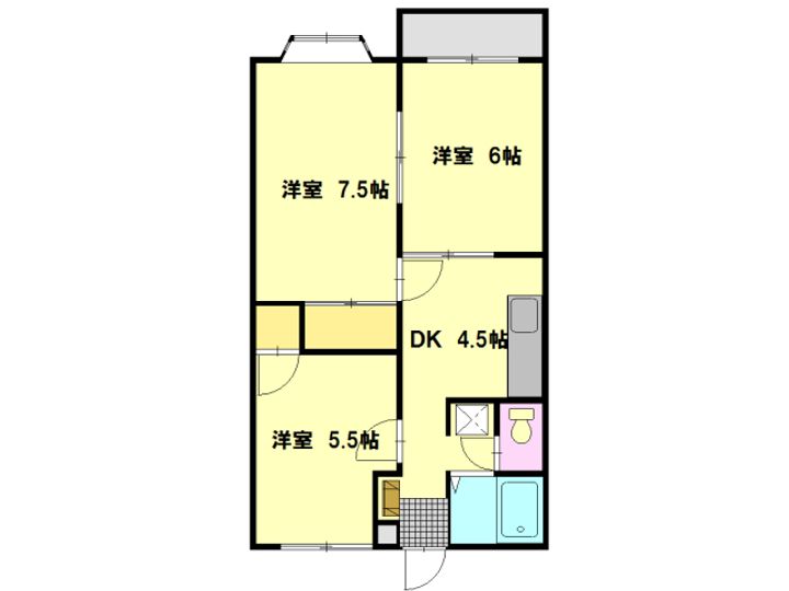 グリーンハイツフルハタの間取り