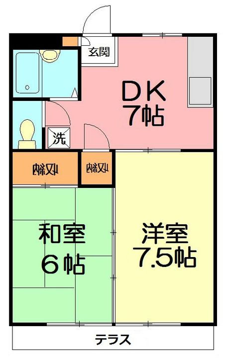 神奈川県茅ヶ崎市共恵1(マンション)の賃貸物件の間取り