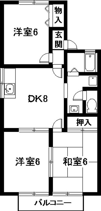 グランパス犬飼の間取り