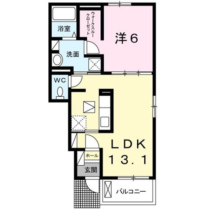 福島県いわき市東田町1(アパート)の賃貸物件の間取り