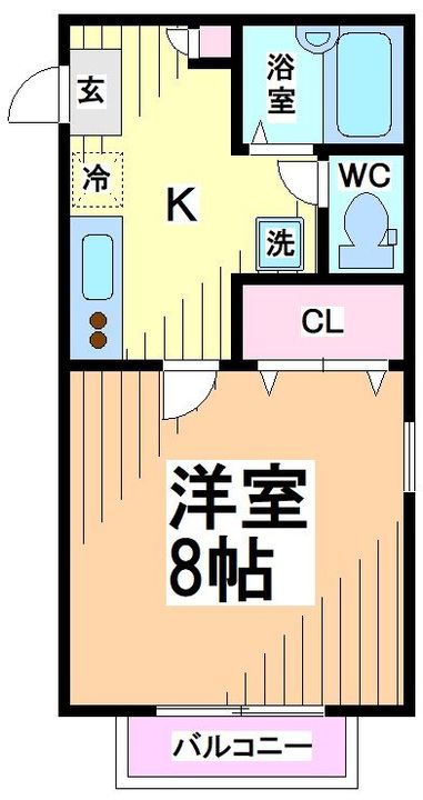 神奈川県川崎市多摩区宿河原2(アパート)の賃貸物件の間取り