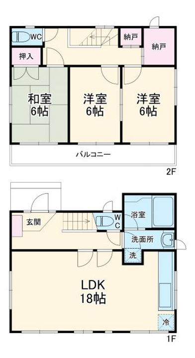 神奈川県小田原市本町4(一戸建)の賃貸物件の間取り