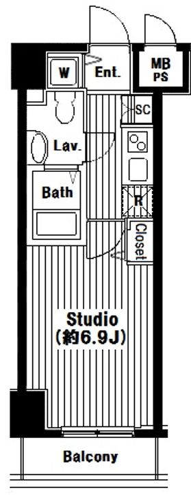 東京都港区芝3(マンション)の賃貸物件の間取り