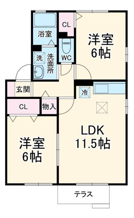 山梨県甲斐市万才(アパート)の賃貸物件の間取り