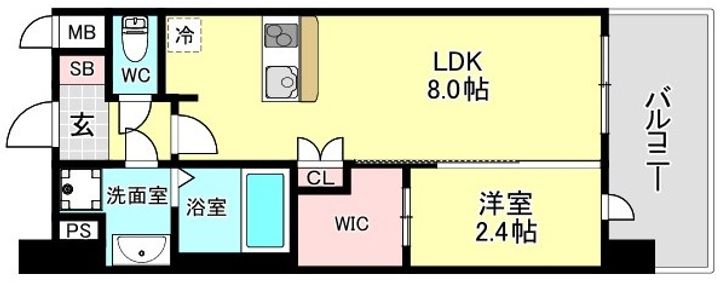 セレニテ阿波座ミラクの間取り