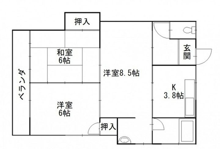 橋本アパートA棟の間取り