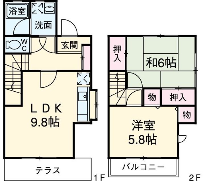 千葉県市川市真間5(一戸建)の賃貸物件の間取り