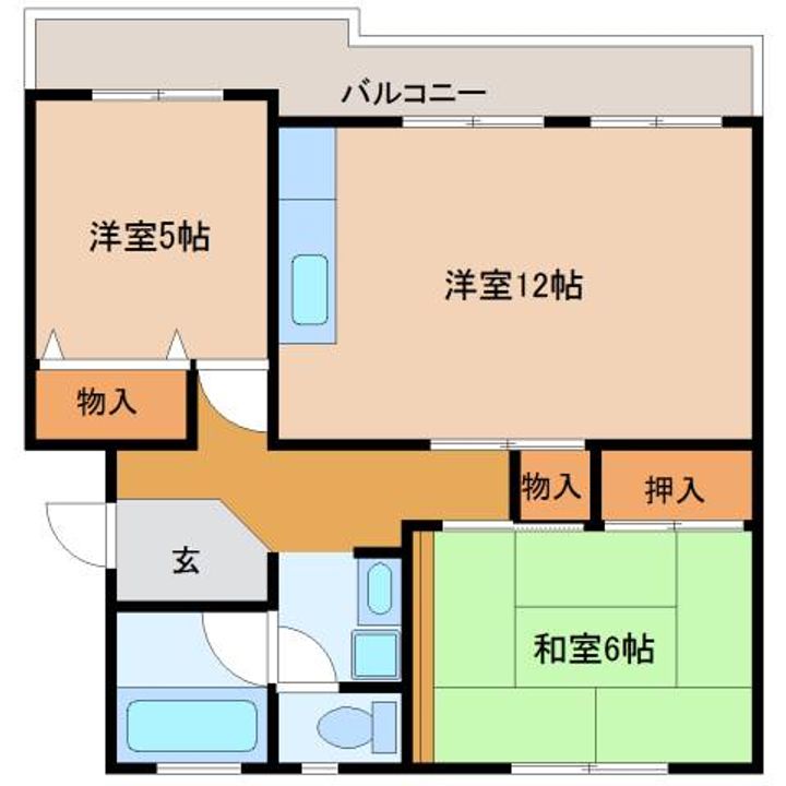 湖城が丘ハイツ5号館の間取り