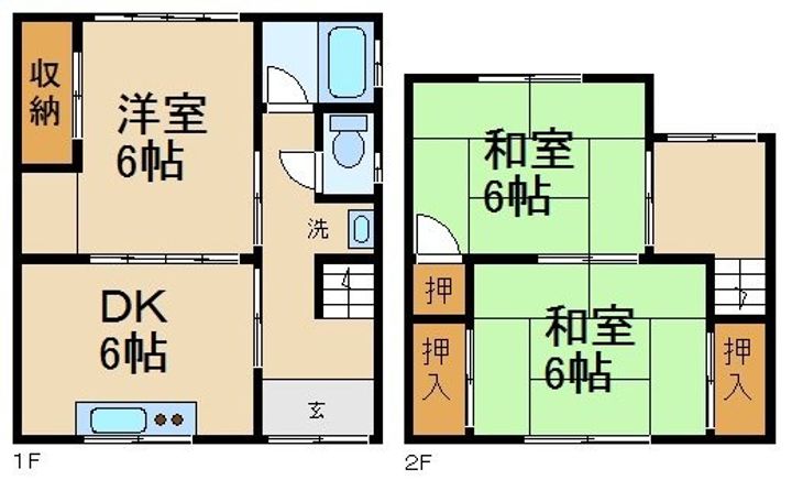 大阪府枚方市楠葉中町(一戸建)の賃貸物件の間取り