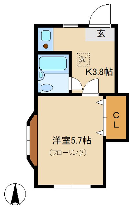 東京都杉並区阿佐谷北4(アパート)の賃貸物件の間取り
