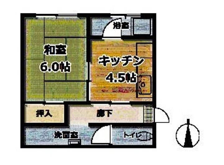 防府市中央町 アパートの間取り