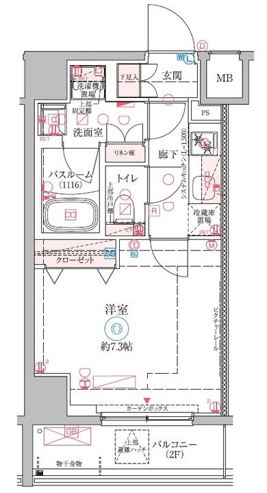 東京都中野区弥生町2(マンション)の賃貸物件の間取り