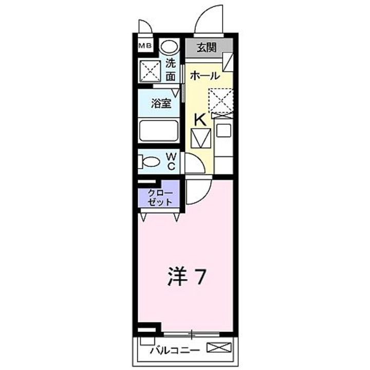 京都府城陽市平川指月(アパート)の賃貸物件の間取り