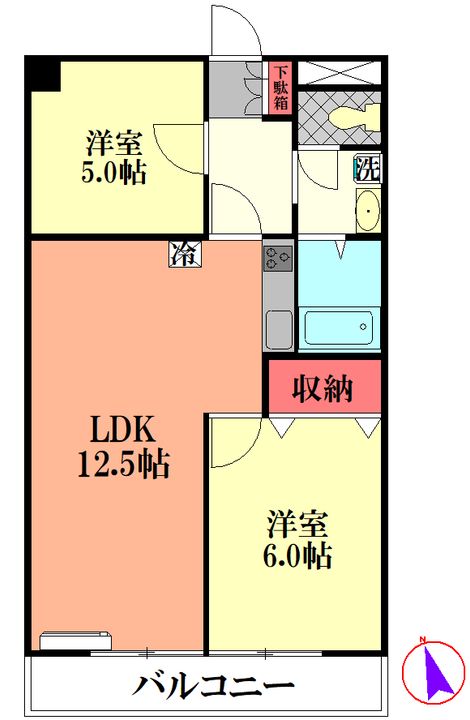 神奈川県相模原市中央区宮下本町2(マンション)の賃貸物件の間取り