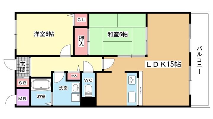 大阪府豊中市西緑丘3(マンション)の賃貸物件の間取り